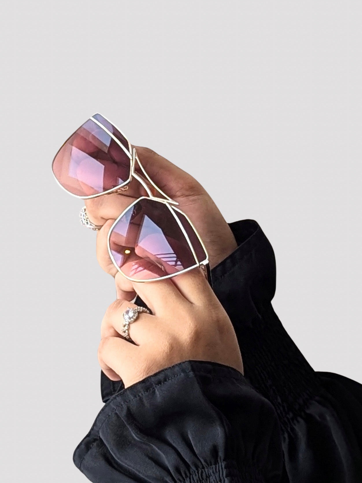 MULTI COLOR METAL CAT EYE SUNGLASSES