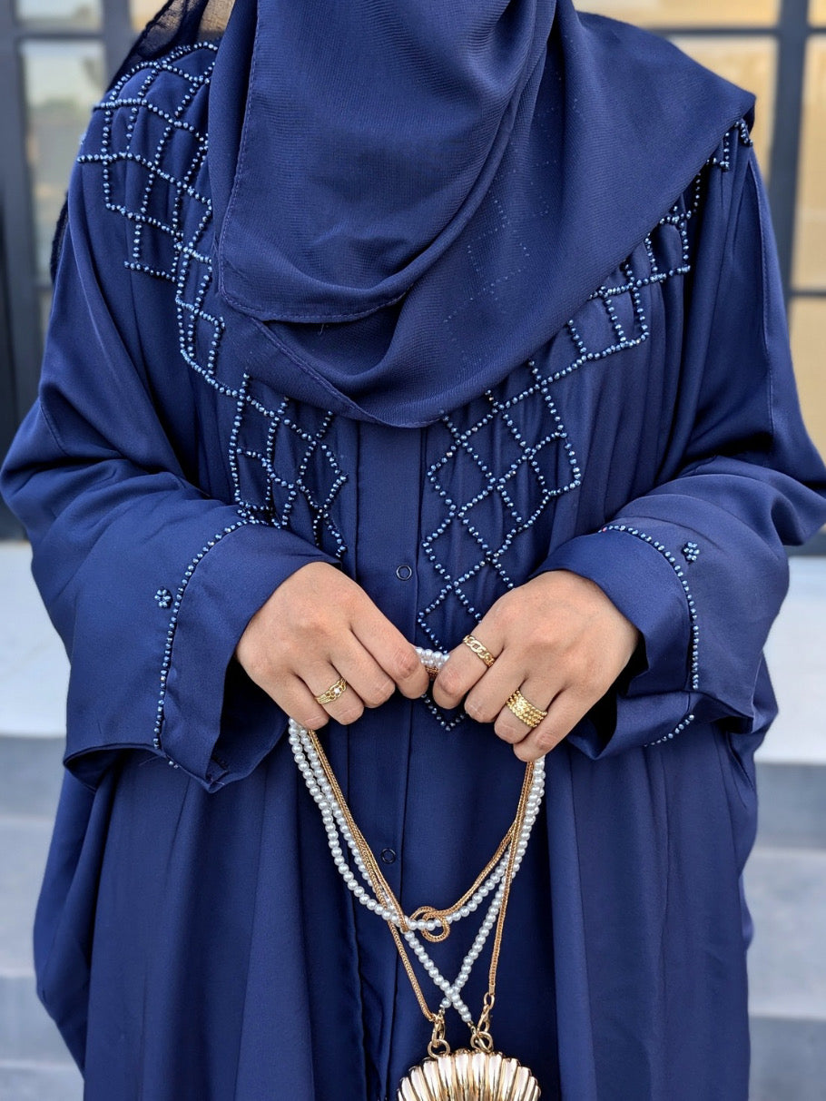ZLEM BEADWORK KAFTAN 2 PC SET - SAPPHIRE