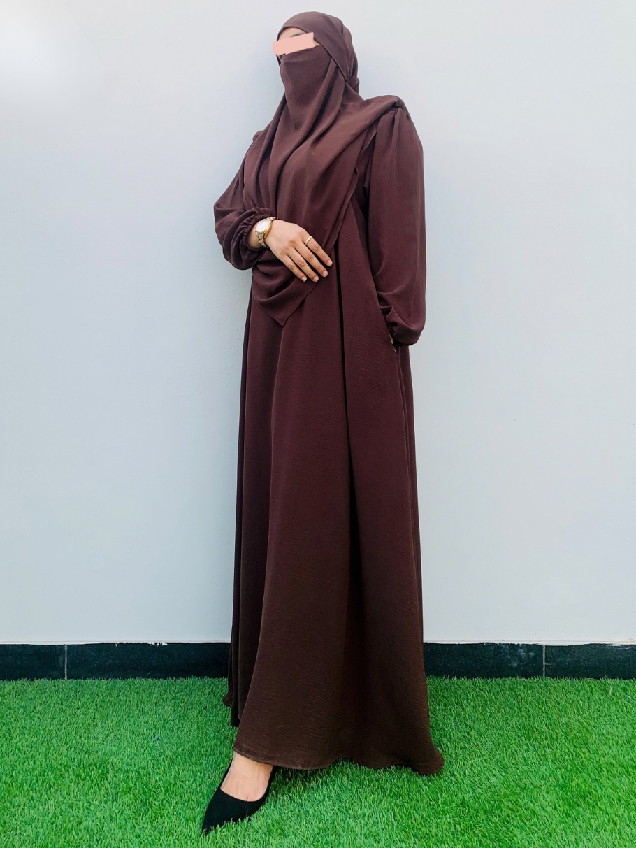 TALIYAH KHIMAR 2 PC SET (UMBER)