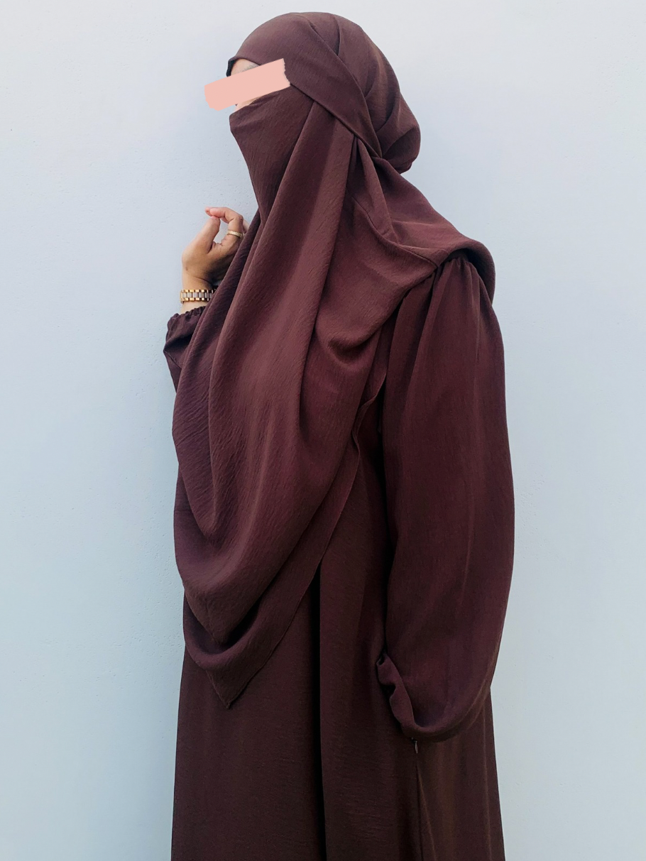 TALIYAH KHIMAR 2 PC SET (UMBER)