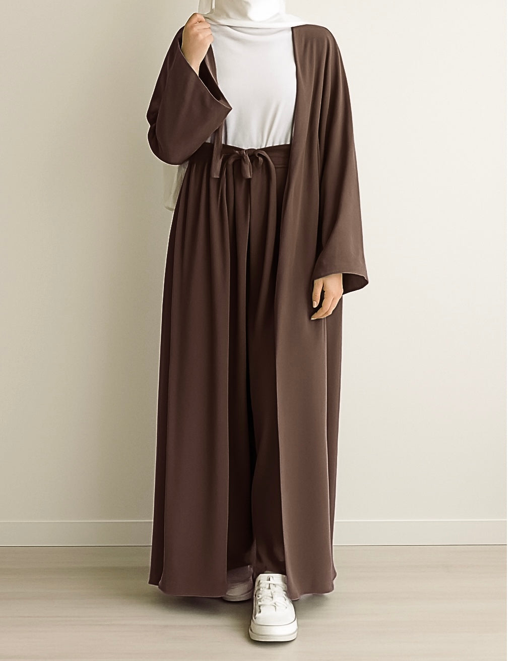 KAAN ABAYA - 3 PC SET - COFEE BROWN