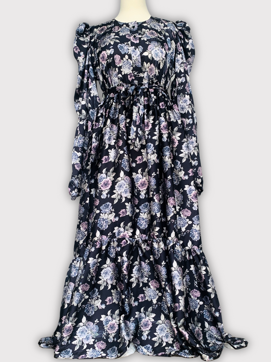 FLORAL SATIN MAXI