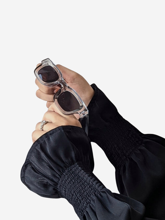 TRANSPARENT GRAY RECTANGLE SUNGLAS