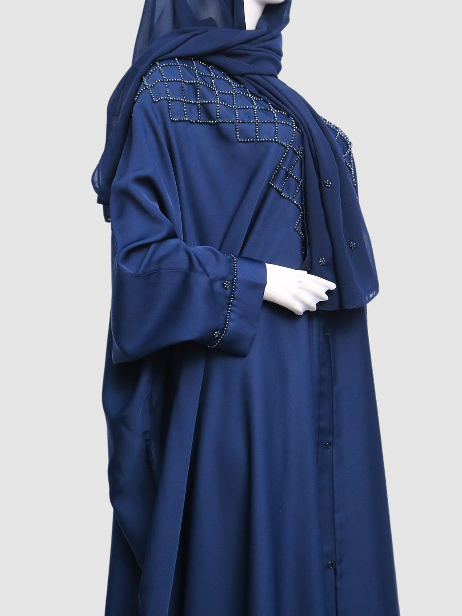 ZLEM BEADWORK KAFTAN 2 PC SET - SAPPHIRE
