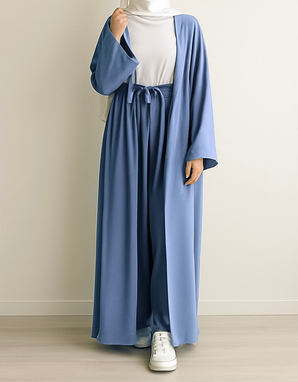 KAAN ABAYA -  3 PC SET - DENIM BLUE