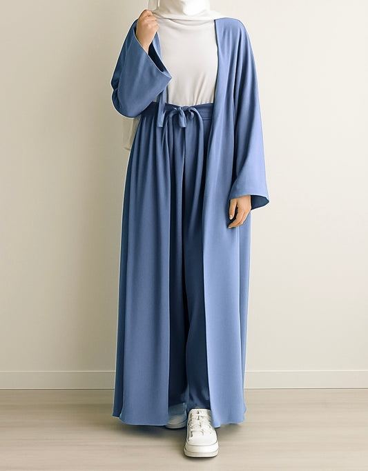 KAAN ABAYA -  3 PC SET - DENIM BLUE