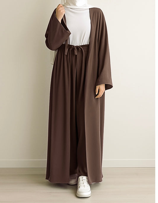 KAAN ABAYA -  3 PC SET - COFEE BROWN