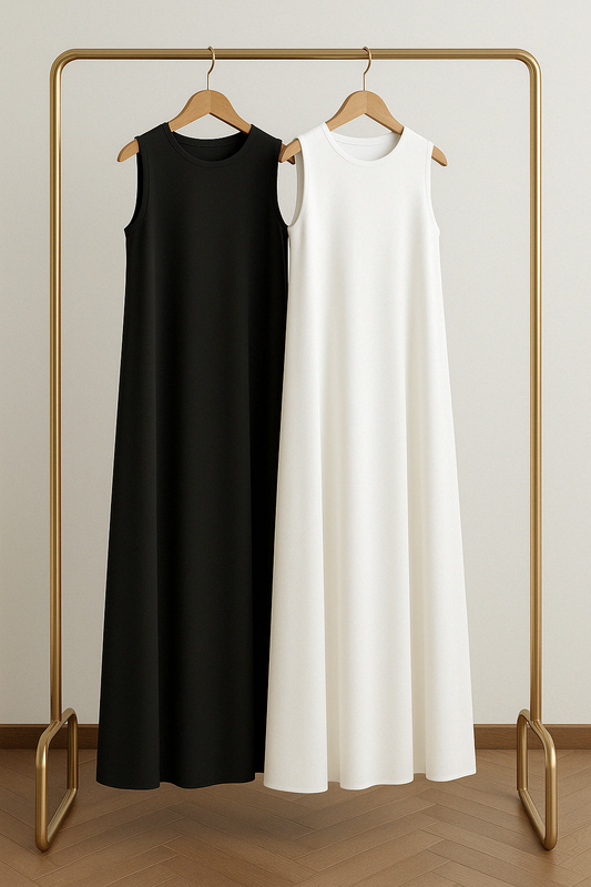 MINIMALIST BLACK & WHITE ABAYA INNER