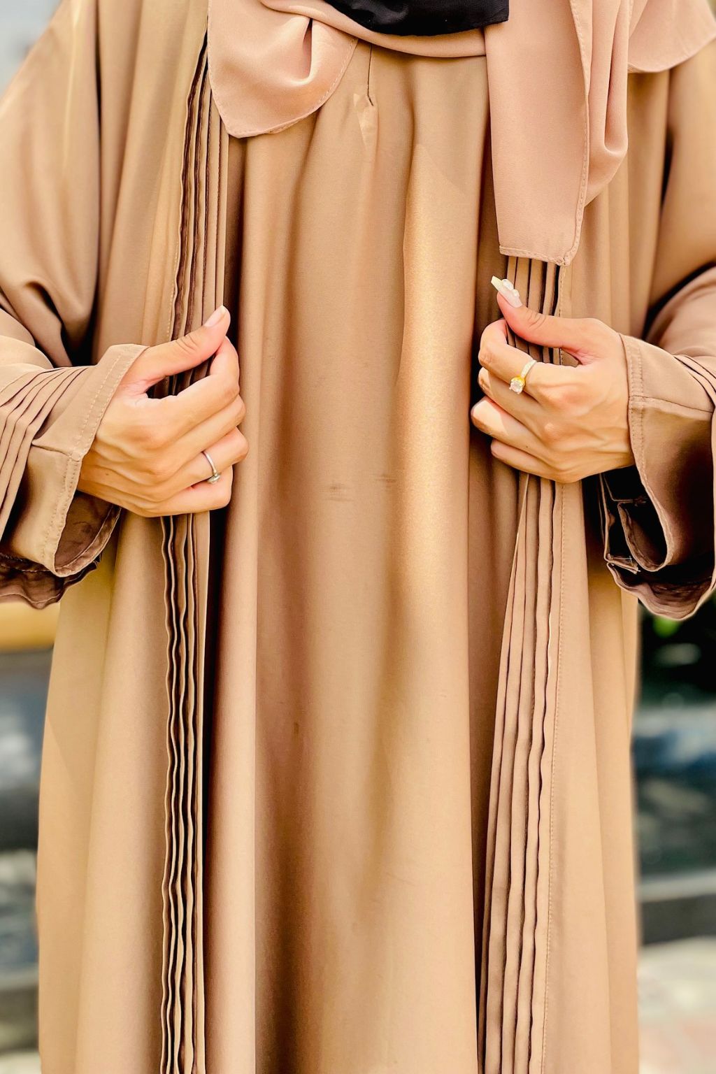 Front Open Soft Drape Abaya Set